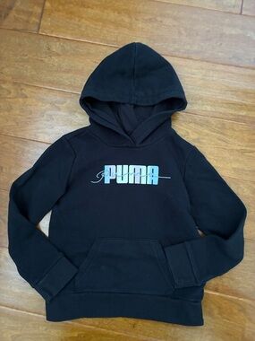 Puma Girls Black Hoodie Sweatshirt - XS 5/6